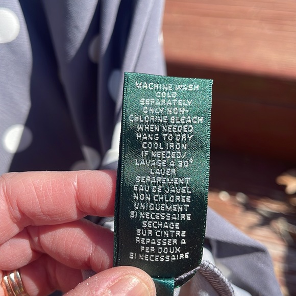 Lauren Ralph Lauren Gray Base with White Dots Maxi Women's Dress Size 2 - Picture 9 of 9